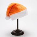 Gorro de Navidad creativo de felpa naranja con pompón blanco en un soporte - Talla única / Naranja (Pompon Grande)
