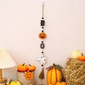 Halloween wood bead garland with BOO letters pumpkin and ghost charms for party decor - Boo Ghost