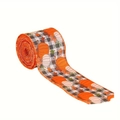 Fall pumpkin and buffalo plaid ribbon for Thanksgiving and farmhouse decor - Thanksgiving Ribbon H Style