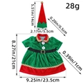Kerstelf wijnfleshoes set met groene jurk en rood-groene puntmuts decoratie voor flessen - Dames Outfit