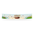 Easter garden banner featuring festive airship, cute bunny and Happy Easter greeting - Cartoon Airship Bunny Style (07)