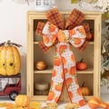 Fiocco decorativo a quadri e zucche per decorazioni domestiche del raccolto - Fiocco del Ringraziamento Stile B