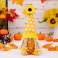Gnomo autunnale di peluche con cappello a pois e girasole per decoro Ringraziamento - Gnomo Femmina con Trecce Girasole del Raccolto (5521296048443)