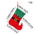 Calza di Natale da elfo rossa e verde con fibbia dorata e un campanellino - Rosso