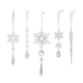Set da 5 decorazioni natalizie in acrilico trasparente con fiocchi di neve e ghiaccioli - Ghiaccioli a spirale trasparenti e fiocchi di neve (sygyp)