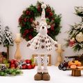 Peluche de renne de Noël télescopique avec de longues jambes et bonnet tricoté gris - Élan