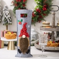 Bolsa de fieltro gris para vino de Navidad con gnomo y gorro de lentejuelas rojas - Sombrero Rojo (货号)