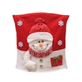 Housse de chaise de Noël en tricot avec motif bonhomme de neige et décors 3D festifs - Bonhomme de Neige