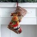 Calcetín de Navidad grande con reno 3D y diseño de camuflaje para decoración navideña - Reno Esquiador