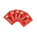 Cinco adornos navideños de sobre de fieltro rojo con texto para Papá Noel y anillas de oro - Sobre Rojo