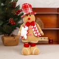 Gingerbread man knuffel met koksmuts en rode sjaal in kerststijl decoraties - Herenstijl