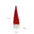 Gnomo navideño luminoso colgante con lentejuelas rojas y barba blanca, medida 21x7 cm - Rojo