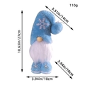 Gnomo natalizio in peluche azzurro con ricami a fiocco di neve e misure dettagliate - Blu
