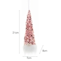 Gnomo de Navidad con lentejuelas rosas y barba blanca para decoración festiva - Rosa