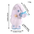 Gnomo di Natale bianco in piedi con paillettes blu a fiocco di neve e misure - Bianco