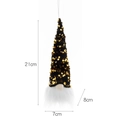 Gnomo de Navidad con sombrero de lentejuelas oro negro y barba blanca mide 21x7cm - Negro y Oro
