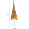 Housse de bouteille de vin gnome d'automne avec tournesol et feuille d'érable, 50cm - Café Clair
