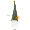 Housse de bouteille gnome vert d'automne avec tournesol et citrouille, 50cm haut - Vert