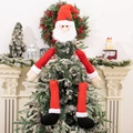Cime de sapin créative avec tête de Père Noël en peluche, bras rouges et longues jambes - Père Noël