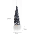 Grey sequin Christmas gnome ornament with LED light and hanging rope 21cm height - Gray