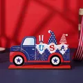 Decorazione per il Giorno dell'Indipendenza camion USA in legno con statuine di gnomi - USA Camion (USA卡车字母DIY摆件)