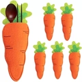 Easter carrot-shaped felt cutlery holder set with wooden spoons and chopsticks - Radish Shape