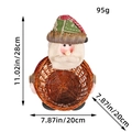 Cesta de caramelos navideña hecha a mano con Papá Noel y detalles florales - Grande Papá Noel