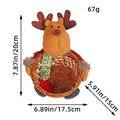 Cesta navideña de reno trenzada con astas de peluche y bufanda de punto, 20 cm - Pequeño Reno