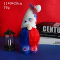 Gnomo patriottico per il 4 luglio con stelle, cuori e barba bicolore in morbido peluche - Giorno dell'Indipendenza Cappello Bianco