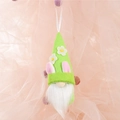 Green plush Easter gnome ornament with bunny ears and white faux fur beard - Green