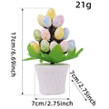 Easter spotted egg potted plant decoration in white woven pot, height 17cm - Colorful Spotted White Egg Style