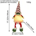 Gnomo di Natale luminoso con lungo cappello rosso e barba bianca brillante a LED - Rosso (Elfo dalle Gambe Lunghe Cappello Rosso)