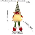 Gnomo di Natale luminoso con cappello rosso e gambe verdi, 110g per decorazione festiva - Verde (Elfo dalle Gambe Lunghe Cappello Verde)