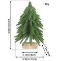 Miniature 24cm flocked Christmas tree with round wood base for festive tabletop decor - M / Green