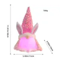 Pink glowing Easter gnome bunny with sequins and LED lights, 30cm festive table ornament - Style 1(D2-24) / Pink