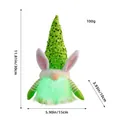 Lighted Easter gnome with green sequin hat and dimensions 11.81x5.9x3.93 inches - Style 3(D3-23) / Green