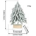 25cm flocked mini Christmas tree on round wooden base with artificial snow detail - M / Snow Flocked