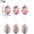 Lot de 6 œufs de Pâques à suspendre avec motifs vintage fleurs et papillons et rubans - Papillon Violet Style A