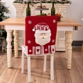 Housses de chaise de Noël en tricot rouge avec Père Noël 3D et motifs de flocons - Père Noël