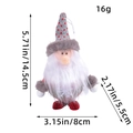Gnome de Noël en peluche avec bonnet tricoté nordique gris et rouge, hauteur 14,5 cm - Père Noël