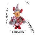 Ornement de renne de Noël en peluche avec chemise à carreaux rouges et flocon de neige - Style Élan
