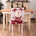 Housse de chaise de Noël renne 3D en tricot rouge et blanc pour décoration de fête - Style Élan