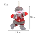 Pendentif bonhomme de neige en tissu à carreaux rouge et gris pour sapin de Noël de 18 cm - Bonhomme de Neige