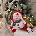 Christmas snowman plush pendant with red ear-flap hat and striped scarf decoration - Red Snowman Pendant