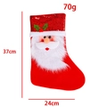 Red Christmas stocking with sequined cuff and gnome featuring long white faux fur beard - Red Santa Claus