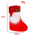 Red Christmas gnome stocking with sequins and plush beard, sized 37x24cm and 70g - Red Beard Style