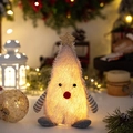 Leuchtende Weihnachtsbaum-Plüschfigur mit warmem LED-Licht und goldenem Stern oben - Rosa