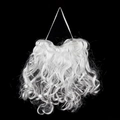Barbe blanche bouclée de Père Noël avec bande élastique pour costume de Noël - Barbe en Fibre Synthétique Petite
