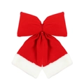 Nœud de Noël en velours rouge avec bordure en fausse fourrure blanche pour sapin festif - 20*25cm / Flanelle Rouge Vif