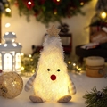 Plüsch-Weihnachtsbaum-Puppe mit warmen Lichtern und goldenem Stern für Tischdekorationen - Weiß